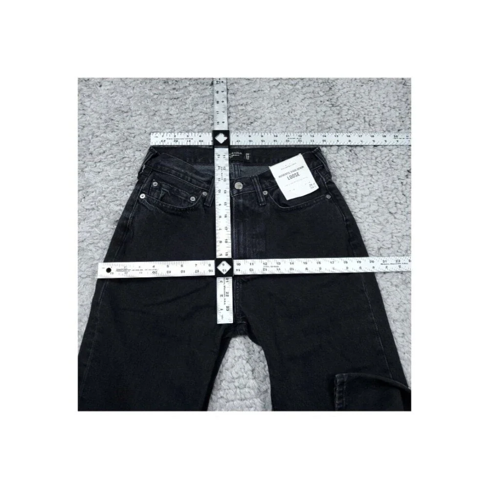 Abercrombie Men's Loose Fit Jeans Black Authentic Rigid Denim Size 28 x 34